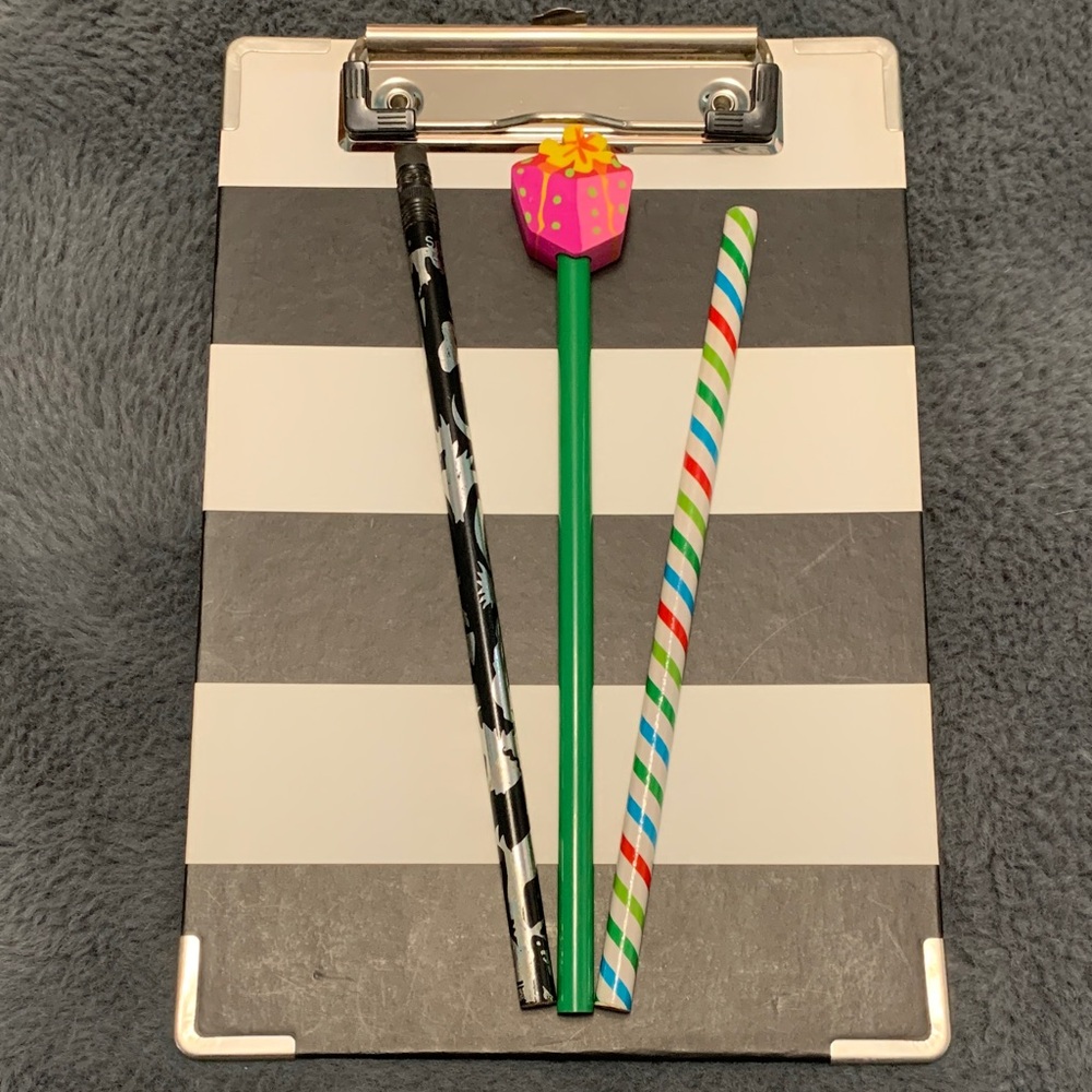 Clipboard + Colorful Pencils